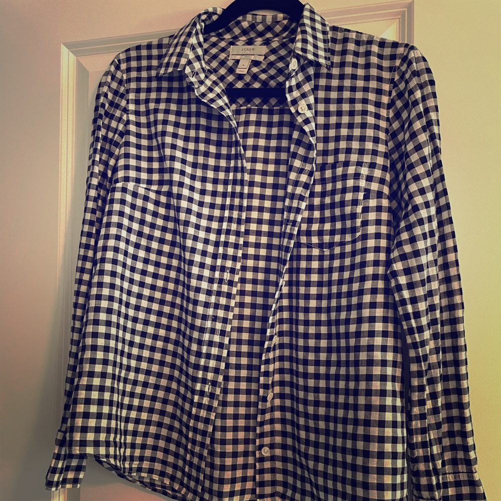 J Crew Checkered Button Up - image 1